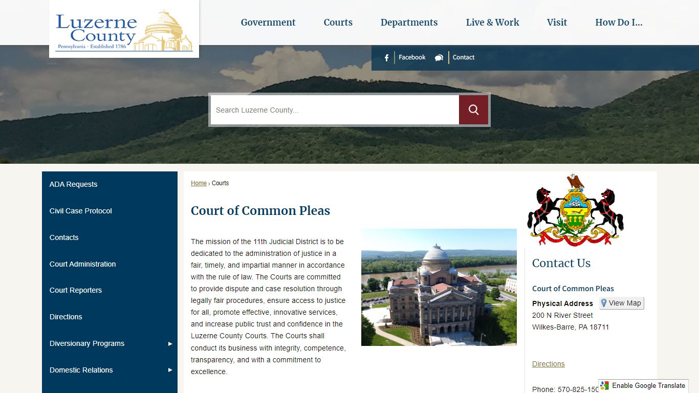 Court of Common Pleas | Luzerne County, PA