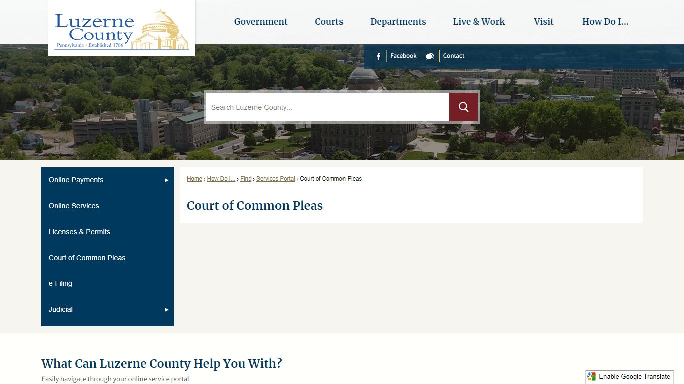 Court of Common Pleas | Luzerne County, PA